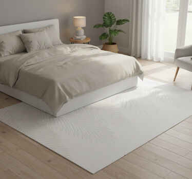 Neutral palm bedroom vinyl rug - TenStickers