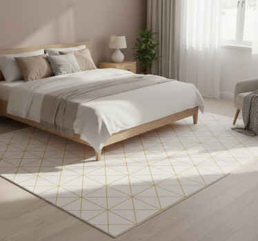 Gold geometric bedroom vinyl rug - TenStickers
