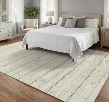 Rustic wood bedroom vinyl rug - TenStickers