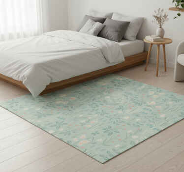Scandi floral bedroom vinyl rug - TenStickers