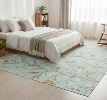 Elegant spring bedroom vinyl rug - TenStickers