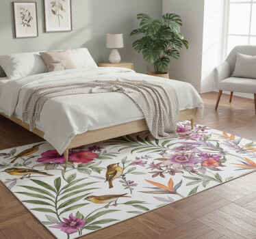 Colorful forest bedroom vinyl rug - TenStickers