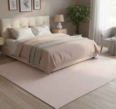 Soft pink botanical bedroom vinyl rug - TenStickers