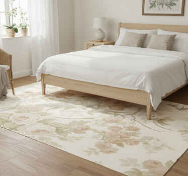Vintage floral bedroom vinyl rug - TenStickers