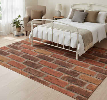 Rustic brick stone bedroom vinyl rug - TenStickers