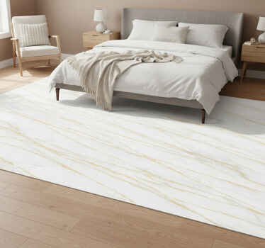 Grey marble with gold bedroom vinyl rug - TenStickers