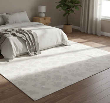 Bedroom vinyl rug simple white flowers - TenStickers