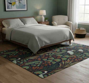 Exotic asian nature bedroom vinyl rug - TenStickers