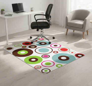Geometric vinyl rug simple geometric circles - TenStickers