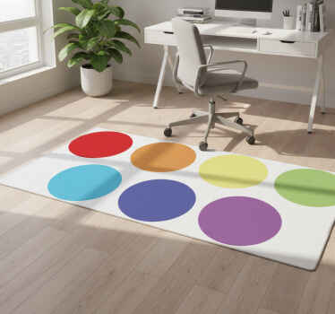 Geometric vinyl rug in vibrant large dots - TenStickers