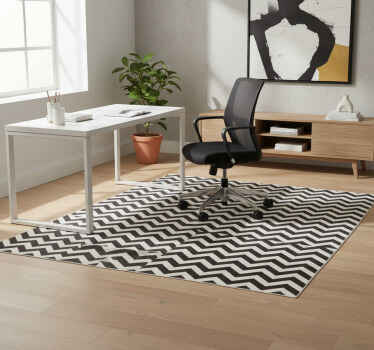 Geometric vinyl rug zigzag stripe pattern - TenStickers
