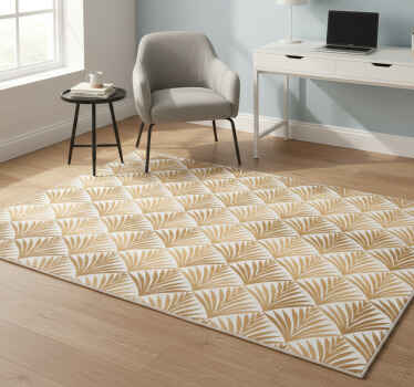 Geometric vinyl rug geometric leaf - TenStickers