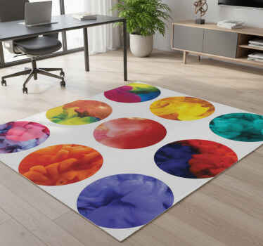 Geometric vinyl rug color smoke sticker set - TenStickers