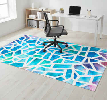 Geometric vinyl rug watercolor triangle mosaic - TenStickers