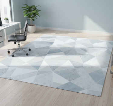 Geometric vinyl rug in simple gray triangular marble - TenStickers