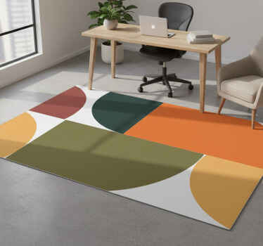 Geometric vinyl rug with abstract geometric design - TenStickers