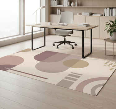 Geometric vinyl rug in brown modern art design - TenStickers
