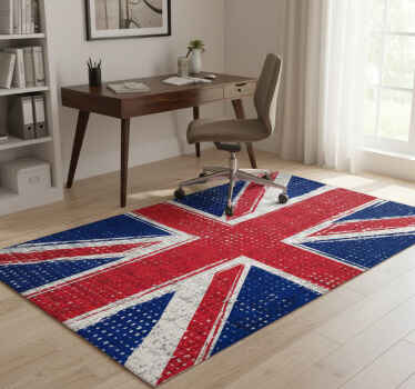 Geometric vinyl rug uk grunge flag design - TenStickers