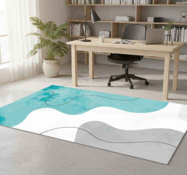 Geometric vinyl rug in watercolor shapes - TenStickers