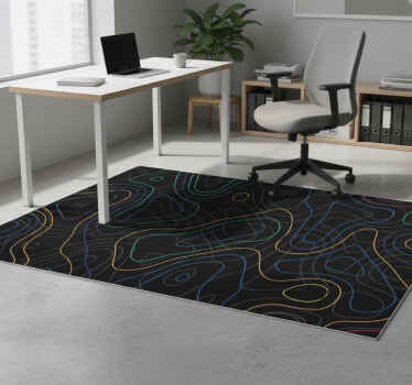 Geometric vinyl rug with multicolored shapes - TenStickers