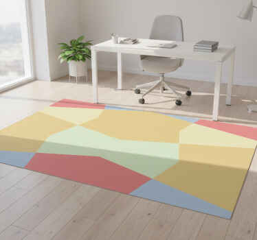 Geometric vinyl rug in pastel color blocks - TenStickers