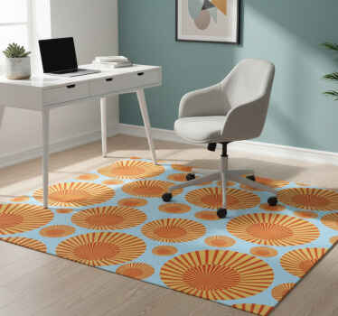 Geometric vinyl rug 70's sunshine laptop - TenStickers