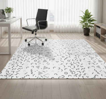 Geometric vinyl rug with retro geometric patterns - TenStickers