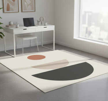 Geometric vinyl rug fountain abstract geometric design - TenStickers