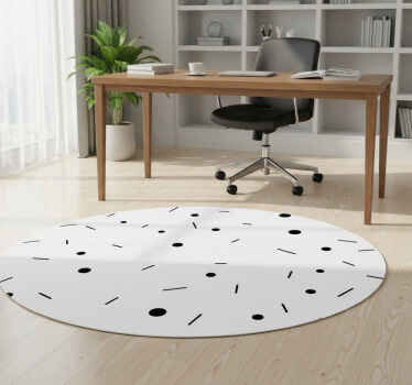 Geometric vinyl rug with circle and line confetti - TenStickers