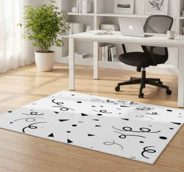 Geometric vinyl rug in black and grey confetti - TenStickers