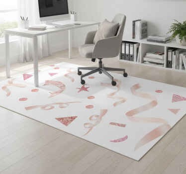 Geometric vinyl rug in light pink confetti - TenStickers
