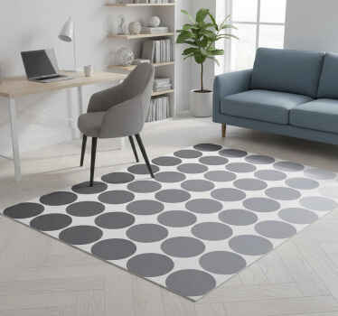 Geometric vinyl rug in gray circular patterns - TenStickers