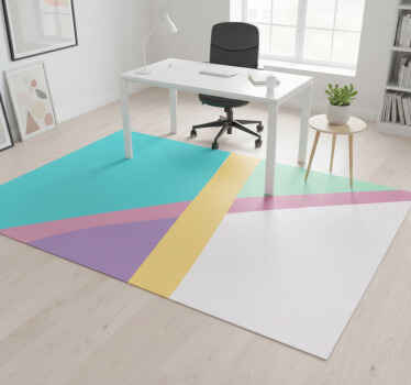 Colorful geometric vinyl rug in vibrant blocks - TenStickers