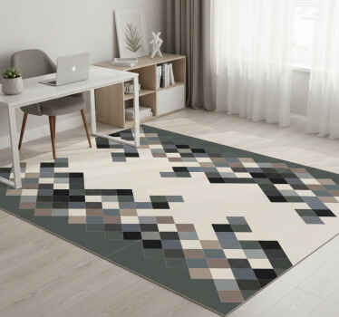 Geometric vinyl rug in color block shades - TenStickers