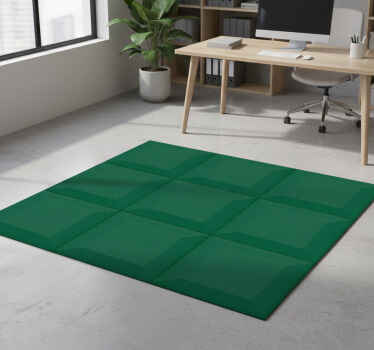 Geometric vinyl rug in green 3d tiles - TenStickers