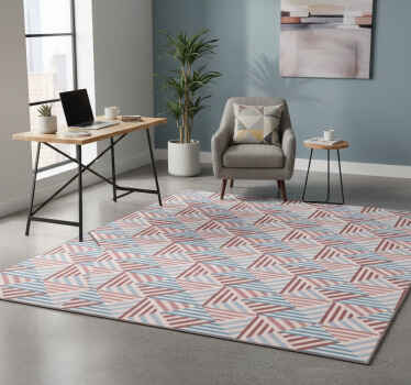 Geometric vinyl rug with abstract triangles design - TenStickers