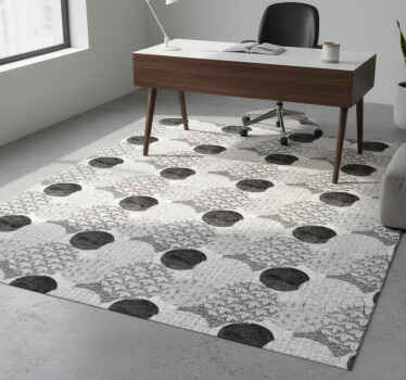 Geometric vinyl rug with oriental geometric design - TenStickers