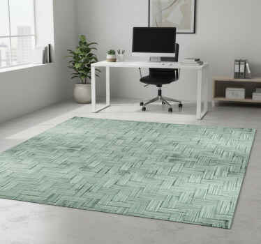 Structured square geometric vinyl rug - TenStickers