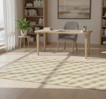 Geometric vinyl rug in beige art deco design - TenStickers