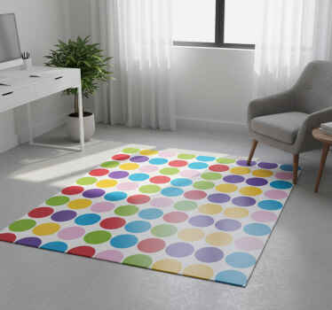 Geometric vinyl rug colorful circle design - TenStickers