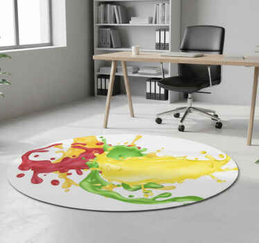 Geometric vinyl rug in vibrant color shapes - TenStickers