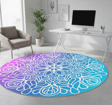 Geometric vinyl rug with lively circular design - TenStickers