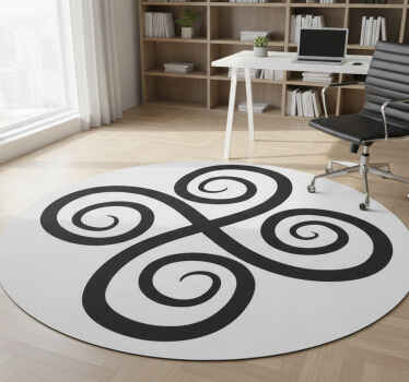 Elegant spin geometric vinyl rug - TenStickers