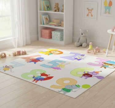 Alfombra vinílica infantil sticker colección números - TenVinilo