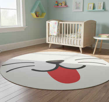 Kids vinyl rug cat mouth and nose sticker - TenStickers