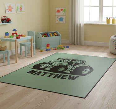 Vinil podovi djeca silueta traktora s imenom - TenStickers