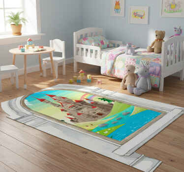 Alfombra de vinilo infantil paisaje de cuento - TenVinilo