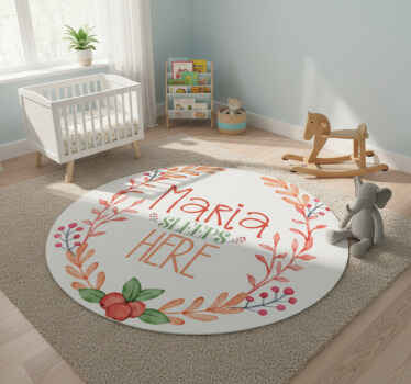 Kids vinyl rug sleeps here with name - TenStickers