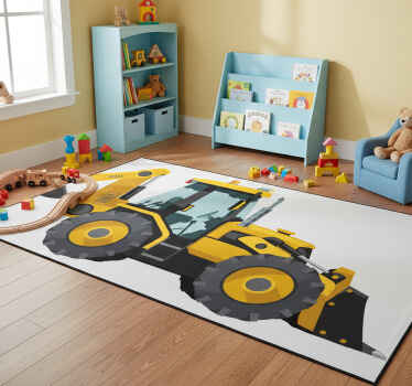 Alfombra de vinilo infantil tractor realista - TenVinilo