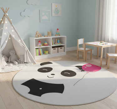 Tapis vinyle pour enfants panda avec ballon rose - TenStickers